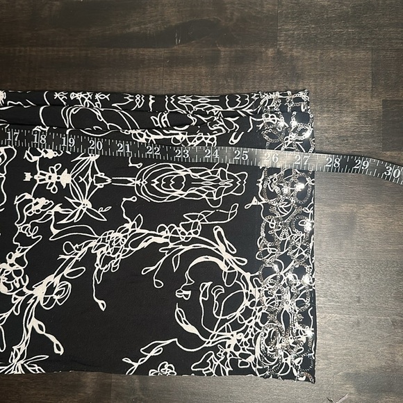 Soft Surroundings Fold Over Waist Abstract Print Sequined Cuff Pull On Pants Sm - Picture 7 of 8